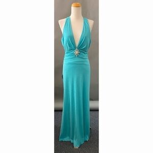 HALTER Aqua Dress